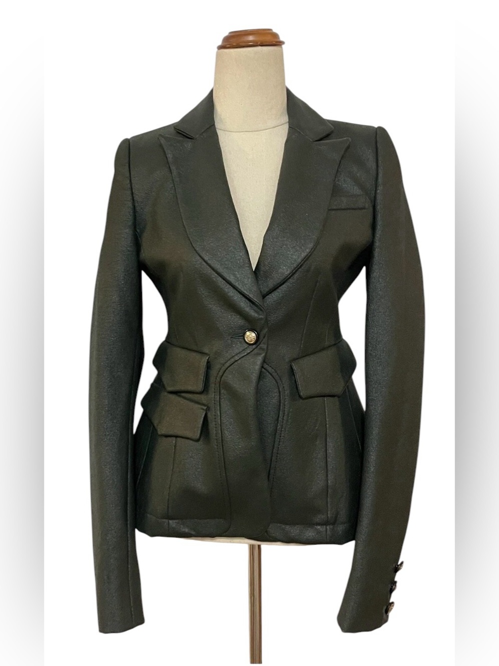 Altuzarra Womens Green Tailored Military Blazer Fitted Jacket Fit Size 0-2
